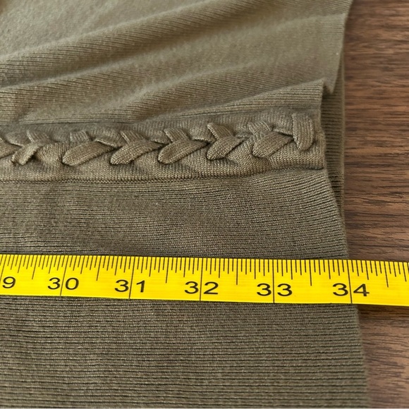 Guess ribbed Olive Knit Dress with Lace-Up Detail S - Picture 13 of 14